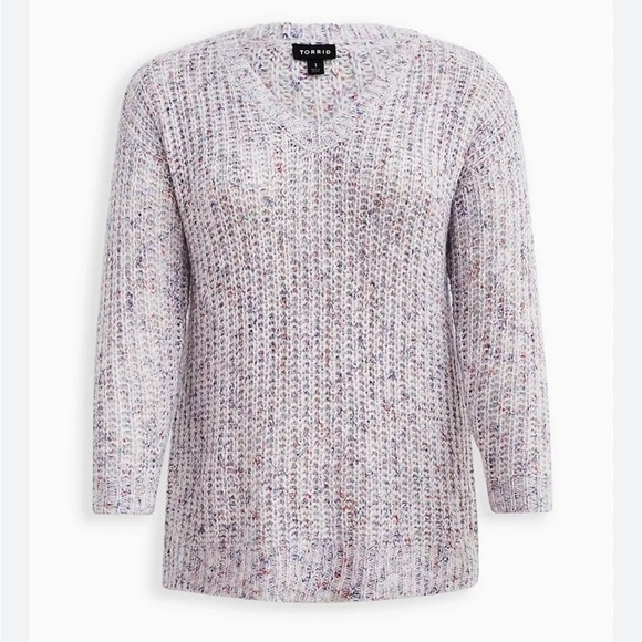 Torrid Confetti Knit V-Neck Sweater Torrid sz 0 US sz 12 - Picture 3 of 12